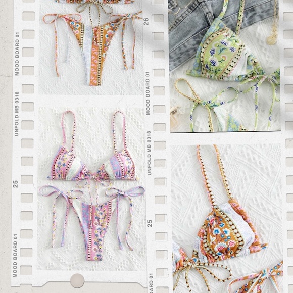 Pink & purple Boho Paisley bikini - Picture 3 of 4